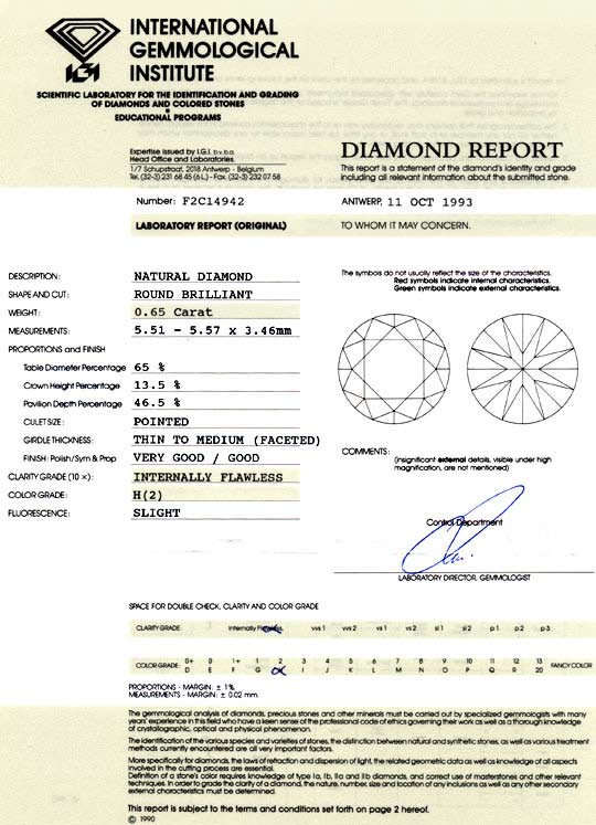 Foto 9 - Diamant 0,65ct Brillant IGI Lupenrein Wesselton, D5804