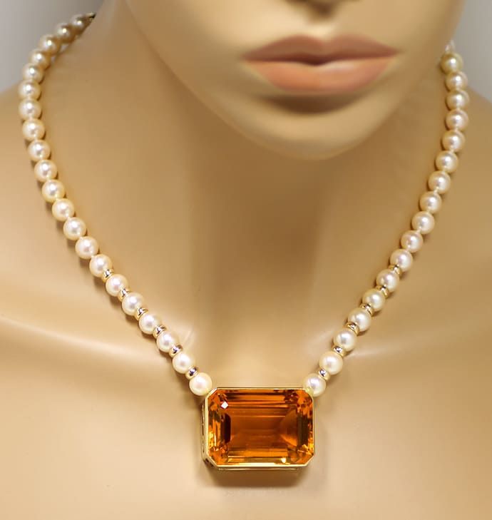Foto 5 - Perlen Sensations Madeira Citrin Collier 110ct Gelbgold, R8827