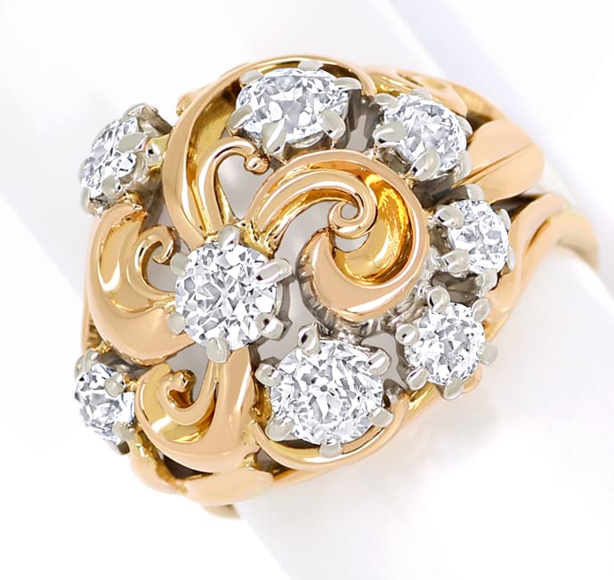 Foto 2 - Antiker Ring 2,29ct Diamanten Handarbeit Rotgold, S6158